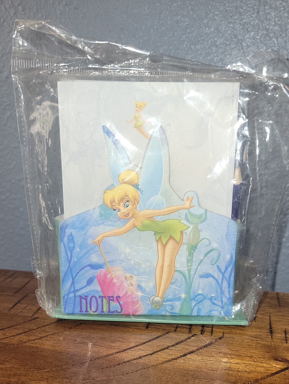 1999 Tinker Fairy Notes Holder - Blue and Green Decorative Desk Accessory